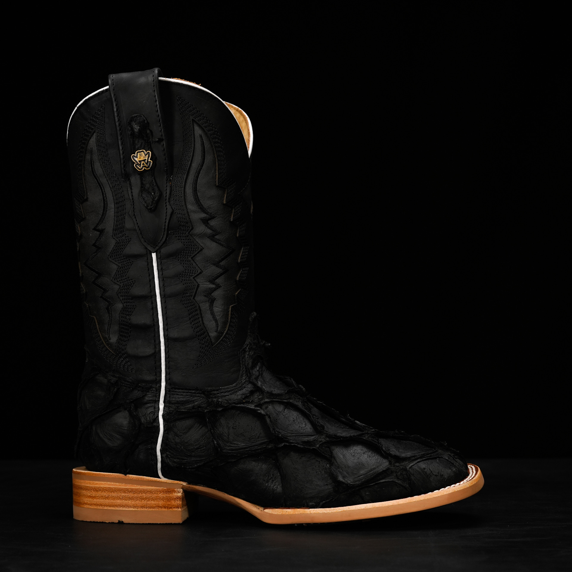 AUTHENTIC Matte Black Pirarucu – Arena Square Toe - Image 3
