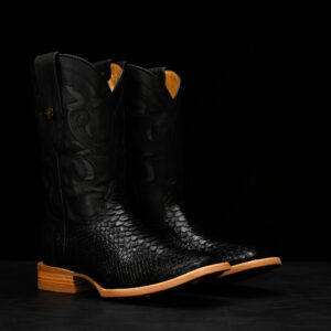 AUTHENTIC Black Python – Square Toe