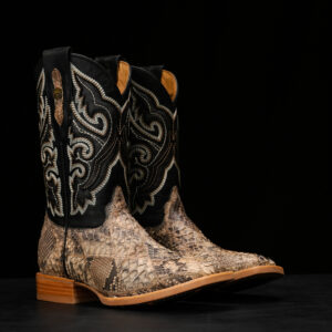 AUTHENTIC Natural Patch Work Python – Square Toe