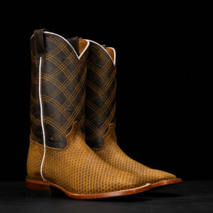 Matte Honey Python Belly - Square Toe