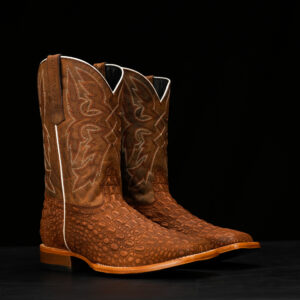 Matte Cognac Nubuck Caiman Horn Back - Heritage Square Toe