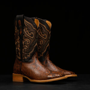 AUTHENTIC Brandy Python Belly – Arena Square Toe