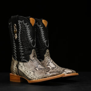 AUTHENTIC Natural Python Belly – Arena Square Toe