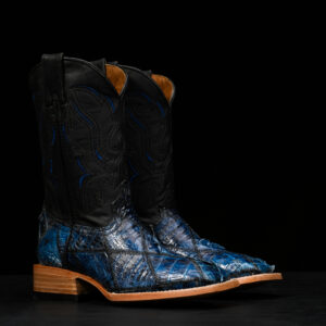 AUTHENTIC Blue Patch Work Caiman – Square Toe