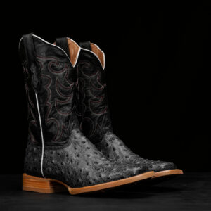 Gray Ostrich – Ranch Square Toe