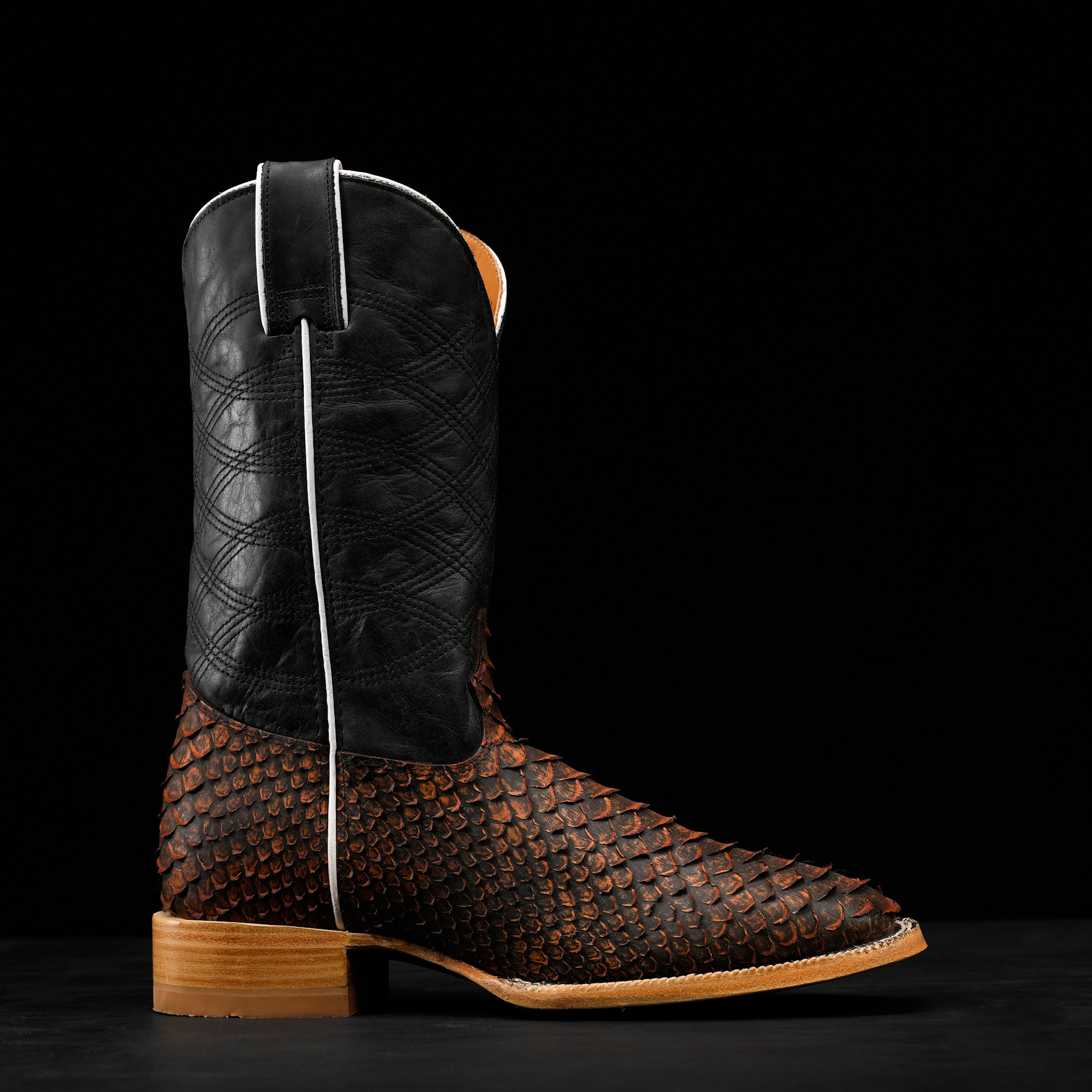 Black/Cognac Python – Square Toe - Image 2