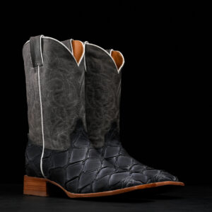 Rustic Black Pirarucu – Square Toe