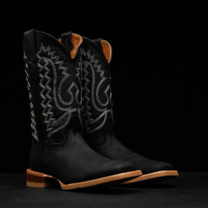 Matte Black Cowhide – Square Toe