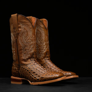 Honey Caiman Horn Back - Square Toe