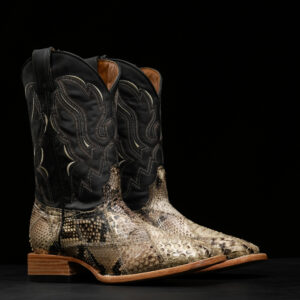 AUTHENTIC Natural Patch Work Python – Square Toe