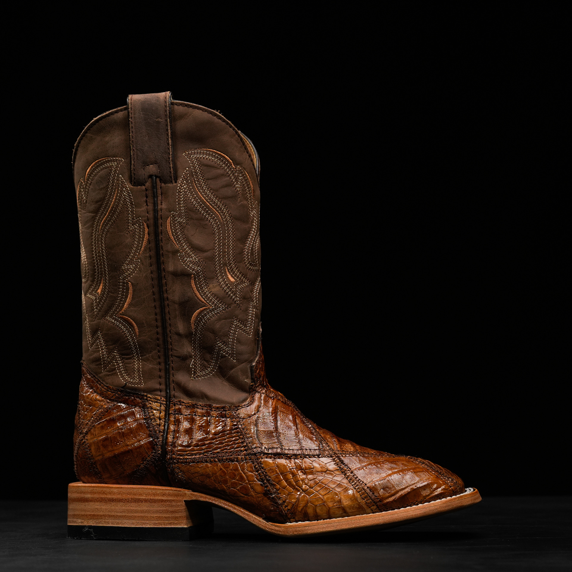 AUTHENTIC Honey Patch Work Caiman – Square Toe - Image 2