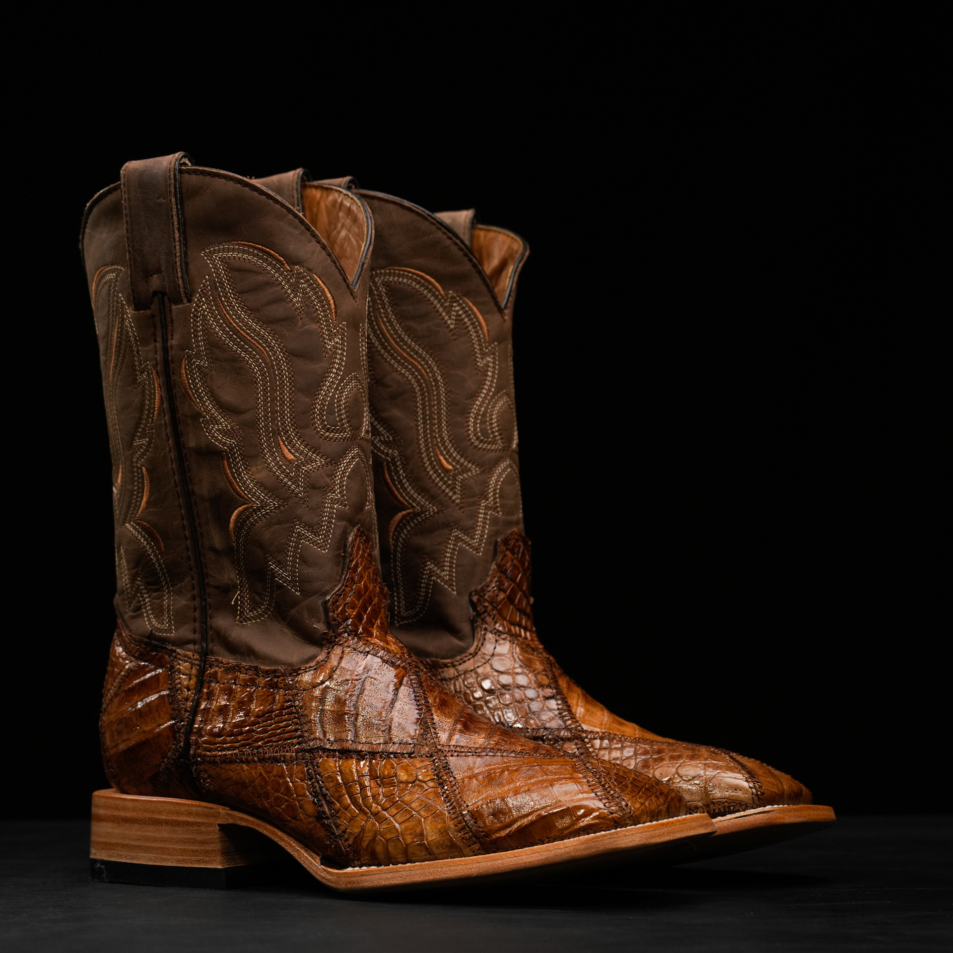 AUTHENTIC Honey Patch Work Caiman – Square Toe
