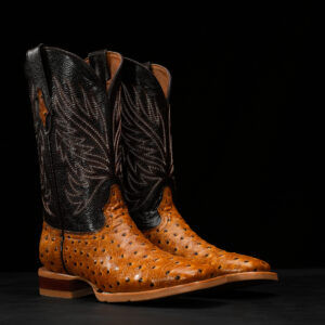 Honey Ostrich – Square Toe