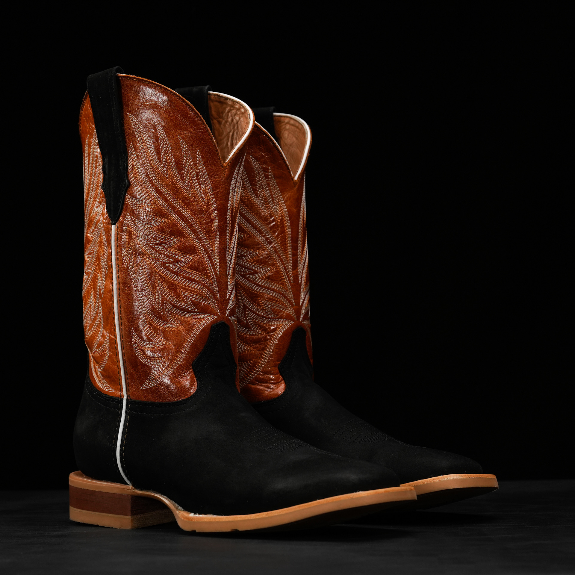 Matte Black Cowhide – Square Toe