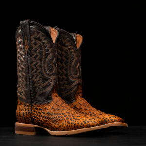 Matte Honey Caiman Neck - Square Toe