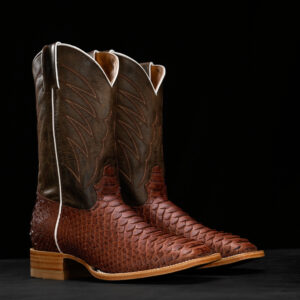 Cognac Python – Square Toe