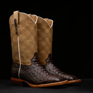 Brown Caiman Horn Back - Square Toe