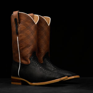 Matte Black Nobuck Python - Square Toe