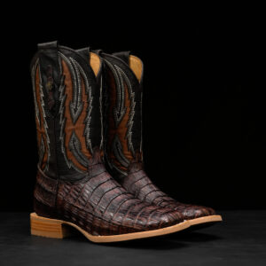 AUTHENTIC Brown Caiman Belly – Arena Square Toe