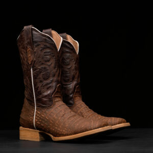 Matte Brown Caiman Belly - Ranch Square Toe
