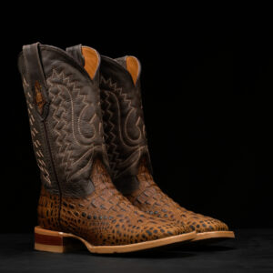 Matte Honey Caiman Neck - Square Toe