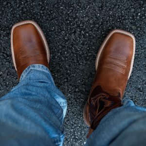 Brown Cowhide – Square Toe
