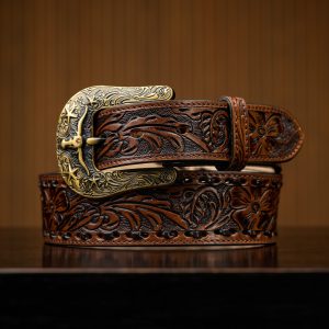 Alfa Signature Brown Hand-Tooled Belt