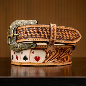 Alfa Signature Natural Hand-Tooled Belt